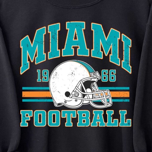Miami Football Retro Style Crewneck Sweatshirt 166 - Picture 2 of 5